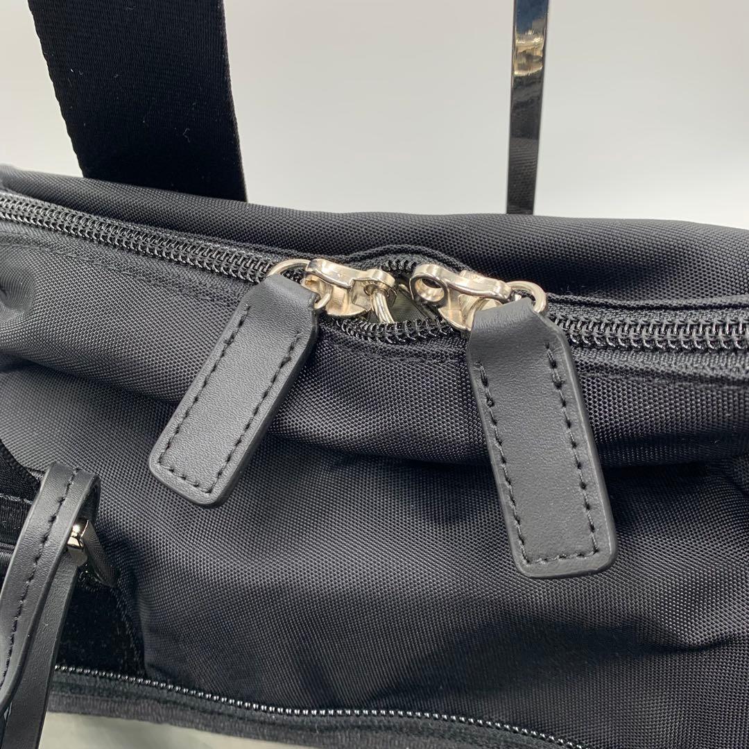 未使用級 アニエスベー ボヤージュ ボストンバッグ 2way ナイロン 牛革 黒