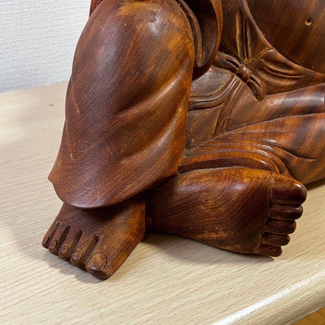 木彫り　特大　布袋様　七福神　置物　商売繁盛　開運