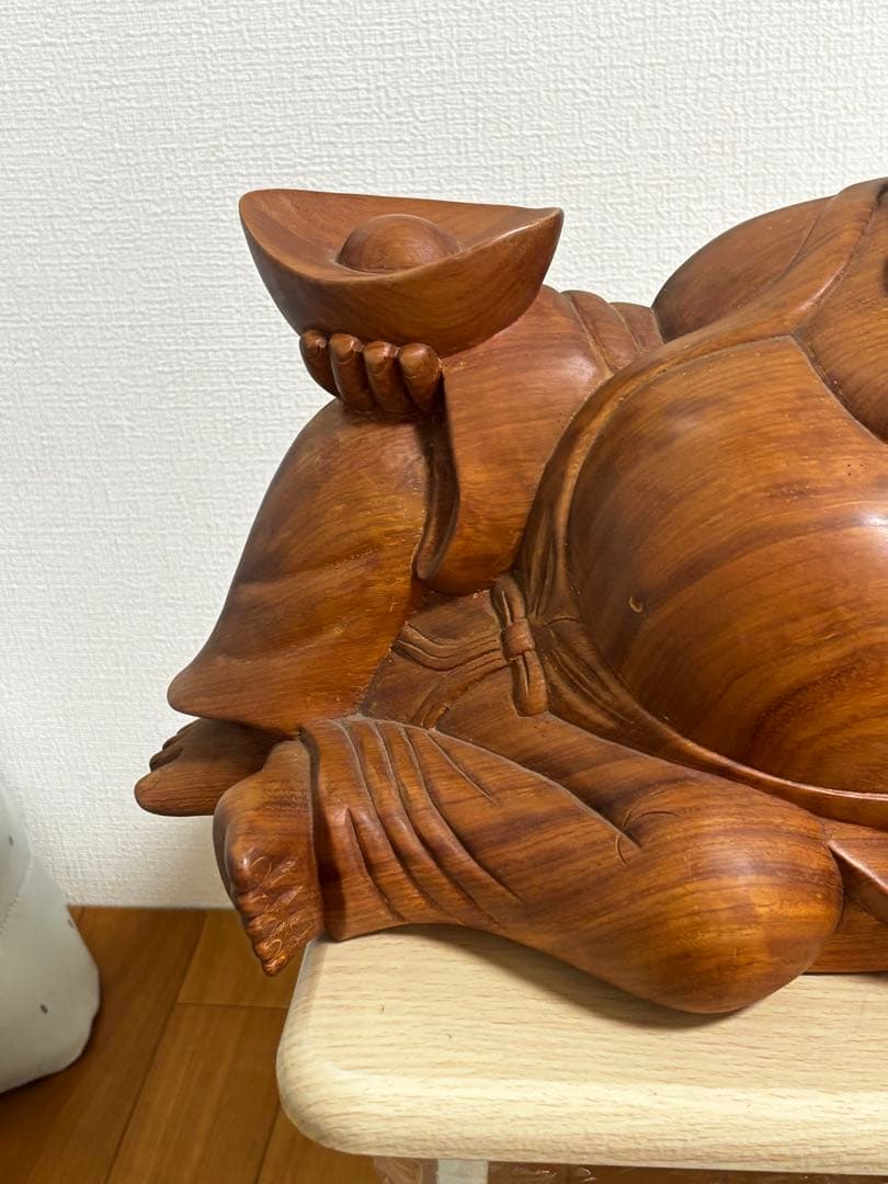 木彫り　特大　布袋様　七福神　置物　商売繁盛　開運