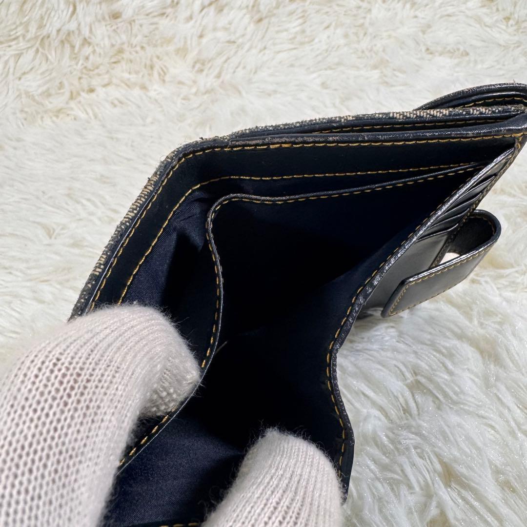 Dior ディオール　折財布　キャンバス　トロッター　オブリーク レザー　ボタン
