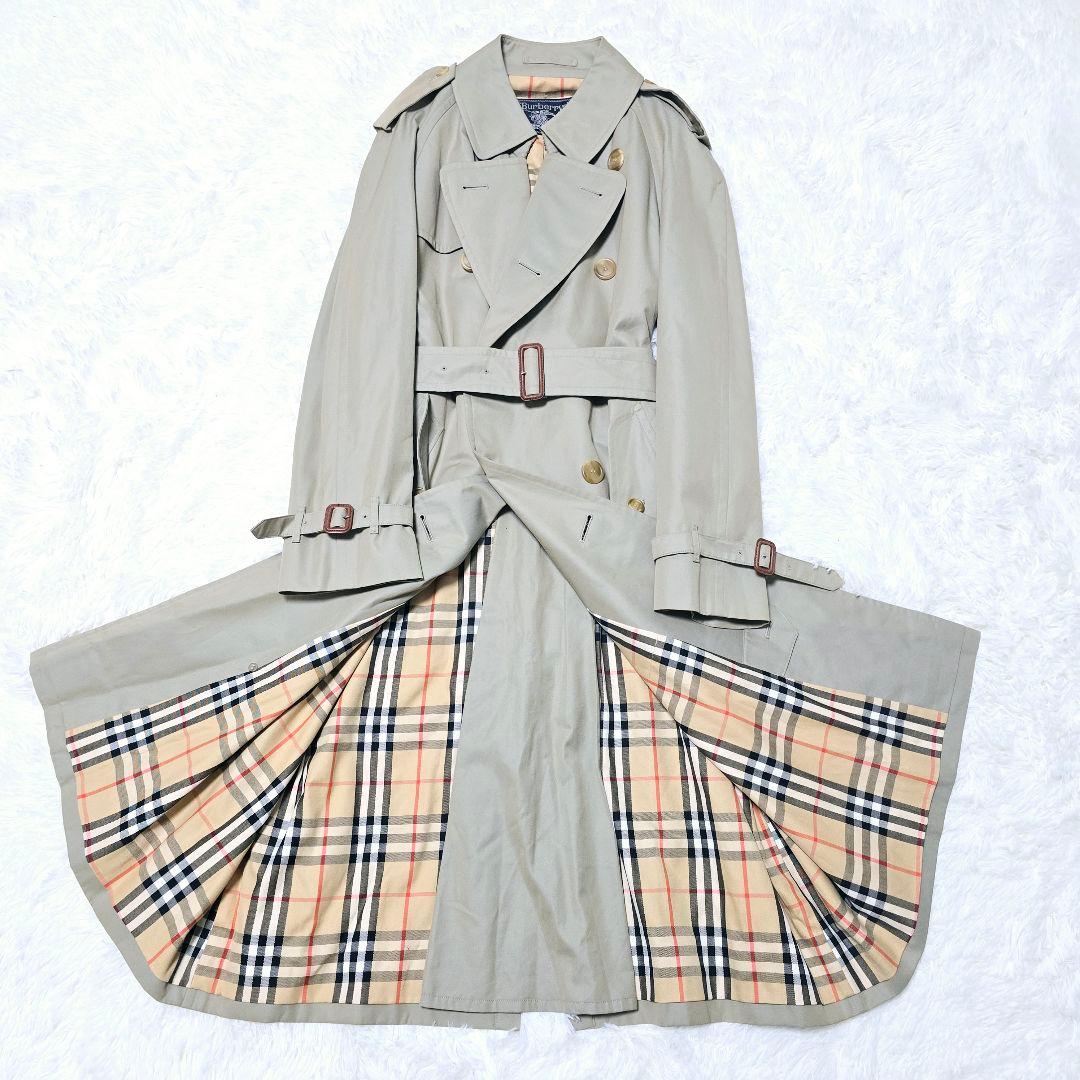 美品✨バーバリー トレンチコート ベルト カーキ 玉虫