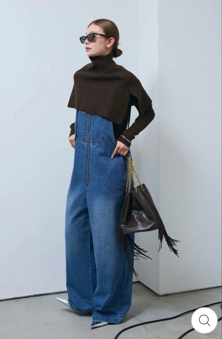 新品未使用★IAM(イアム)ケープアンサンブルニット&ジップサロペット