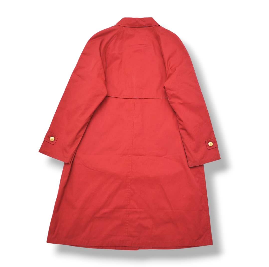 【ノバチェック柄】 90s バーバリー ライナー付き ステンカラーコート 赤 ♪