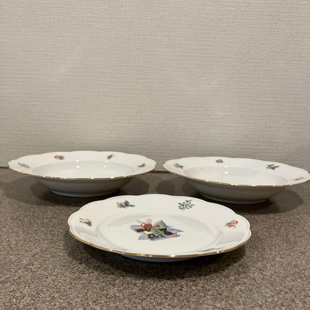 ポーランド製　食器　スープ皿　ケーキ皿　くま