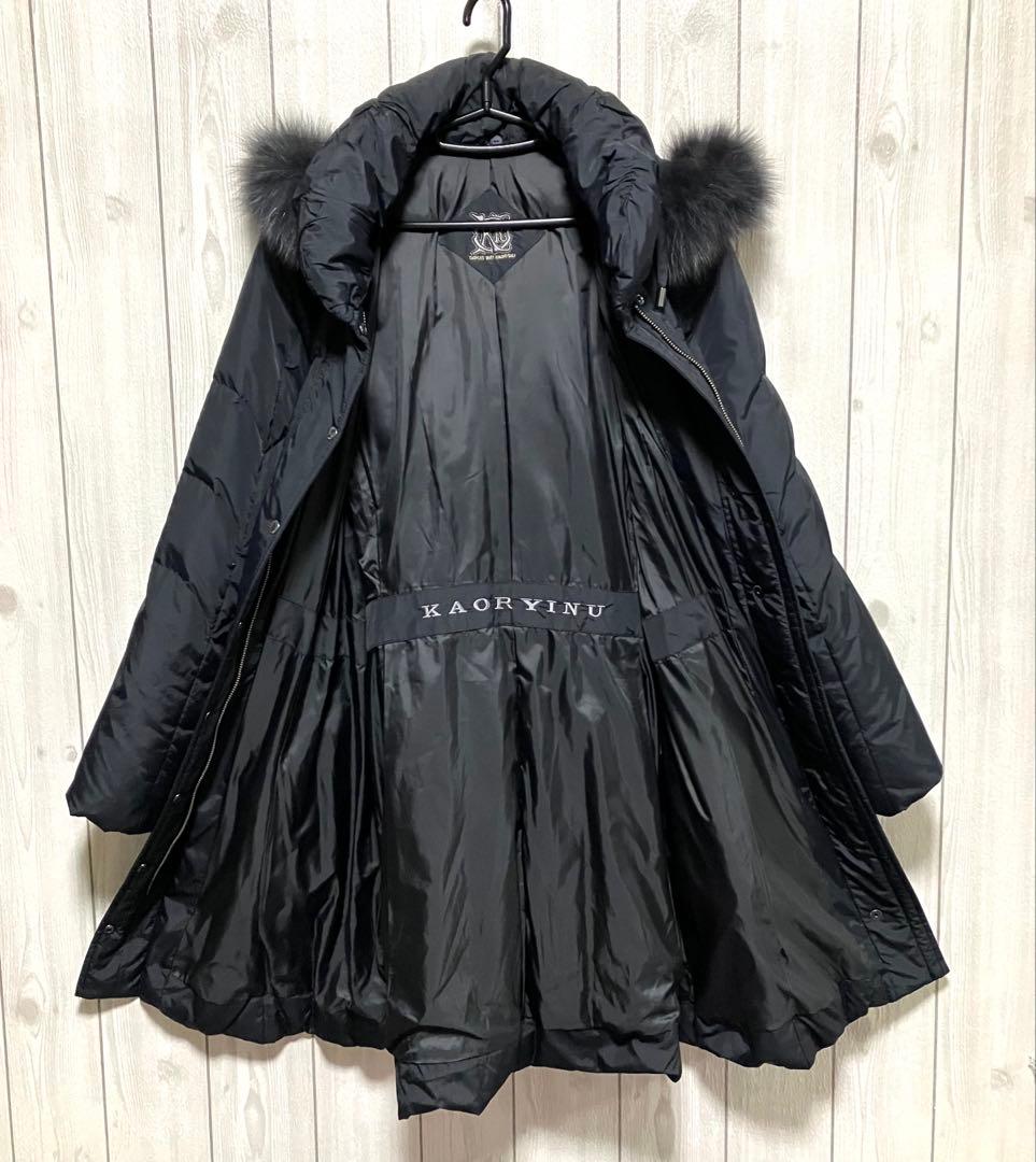 美品　カオリーヌ ダウンコート 高級フォックスファーフード　L
