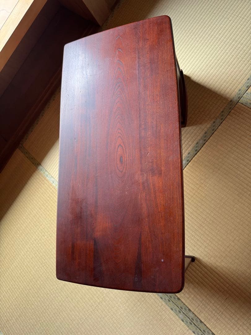 木製文机 引き出し付き ダークブラウン