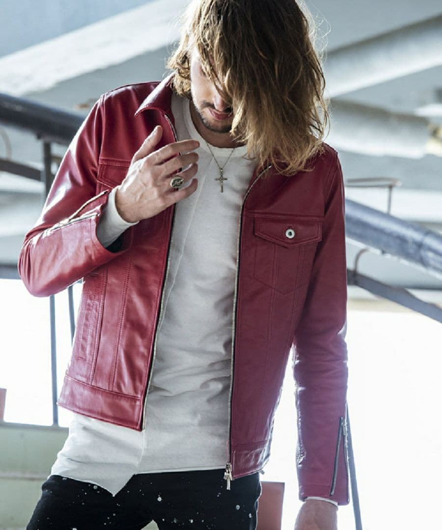 NO ID. ノーアイディー ライダース レザージャケット 牛革 サイズ3 L