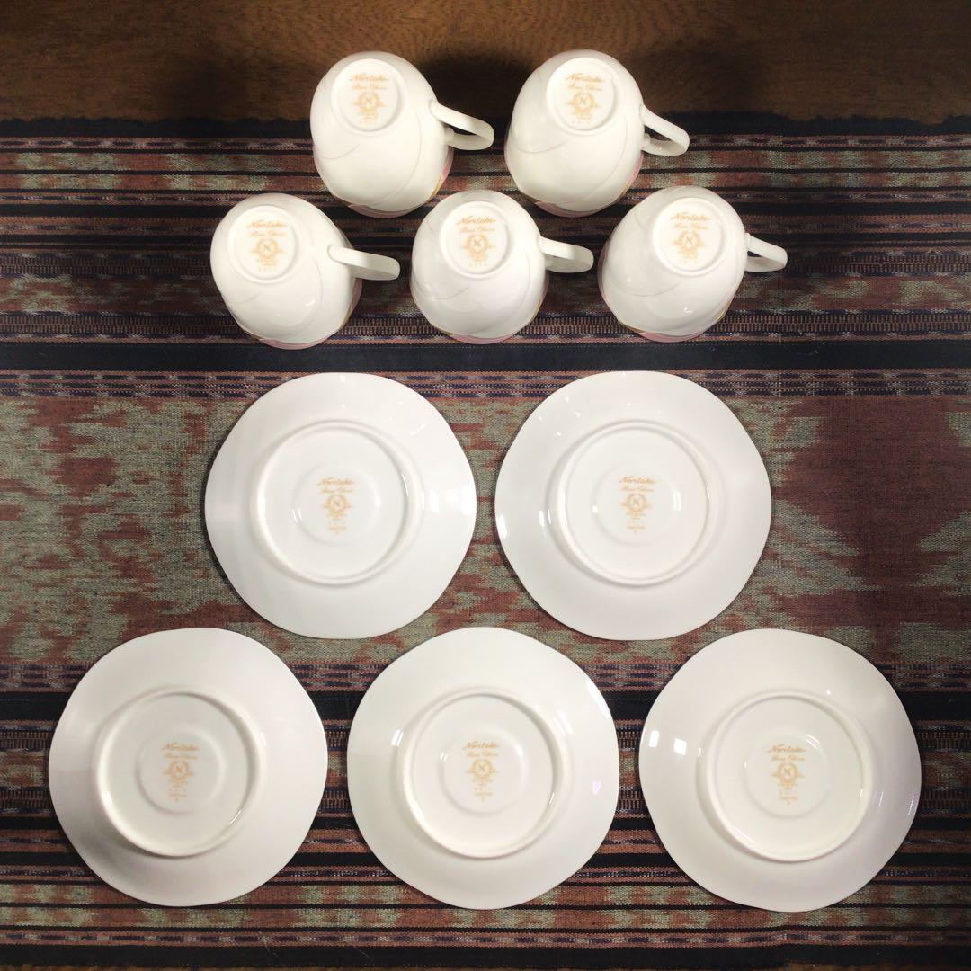 ノリタケ 『CHIFFON』　カップ&ソーサー　小皿　5組　大皿