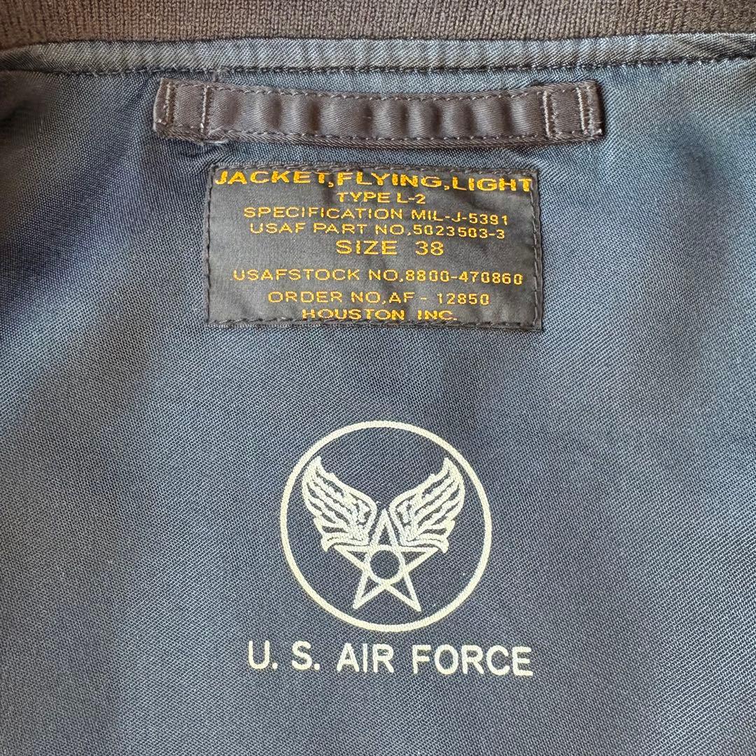 HOUSTON ヒューストン L-2 ブラック フライトジャケット 38