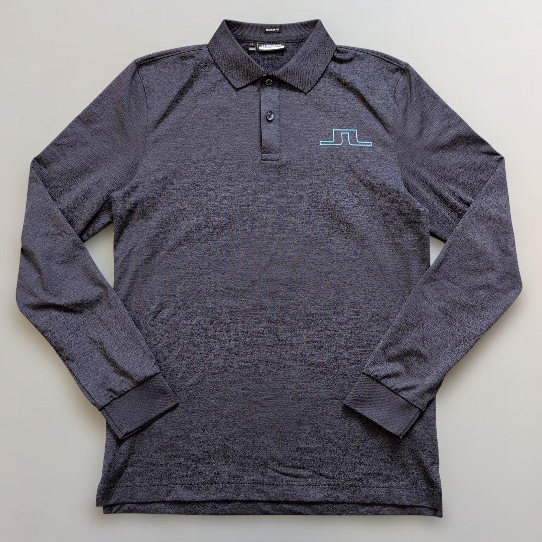 【極美品】ジェイリンドバーグゴルフ　長袖ポロシャツ上質　ネイビー　S