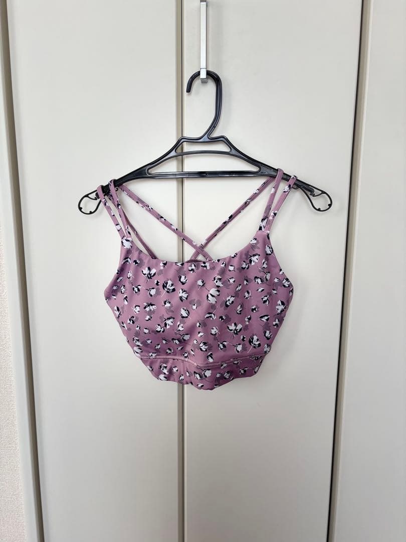 スカーラ　薄紫色 花柄 ヨガブラとタンクトップセット　M size