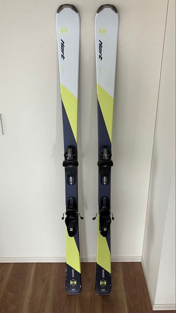 Hart スキー板 160cm グレー/イエロー ビンディング付き ハート