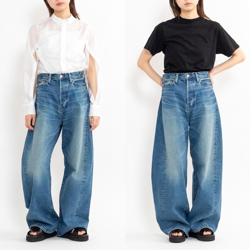 HYKE 25SS バレルレッグジーンズ　デニム　青　１　ハイク　DENIM