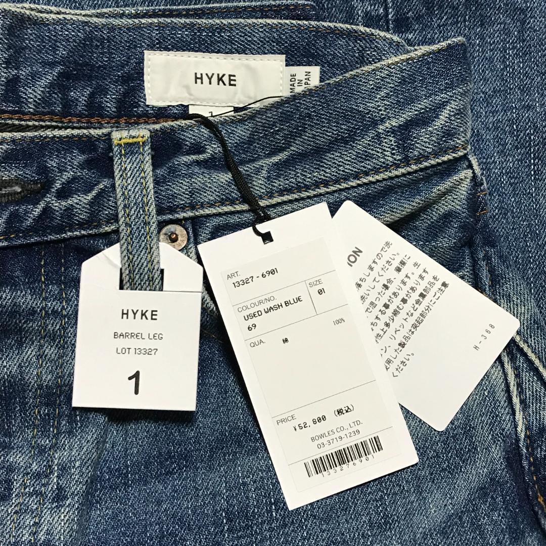 HYKE 25SS バレルレッグジーンズ　デニム　青　１　ハイク　DENIM