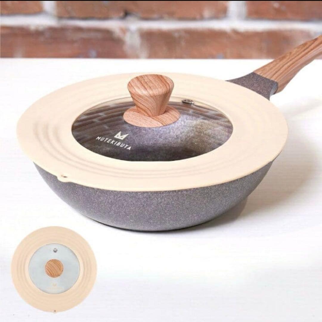 新品未使用ムテキバリア深型フライパン 28cm IH・ガス対応ムテキブタセット