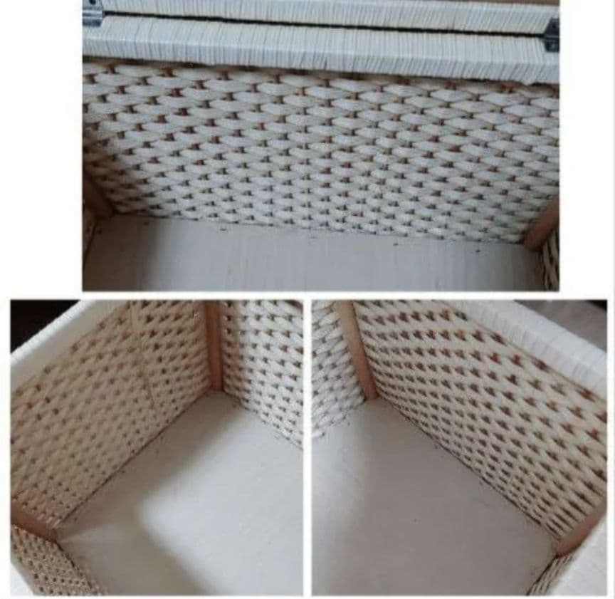 ハローキティ/サンリオ 収納ボックス 玩具箱 編みかご 昭和レトロ マット 2点