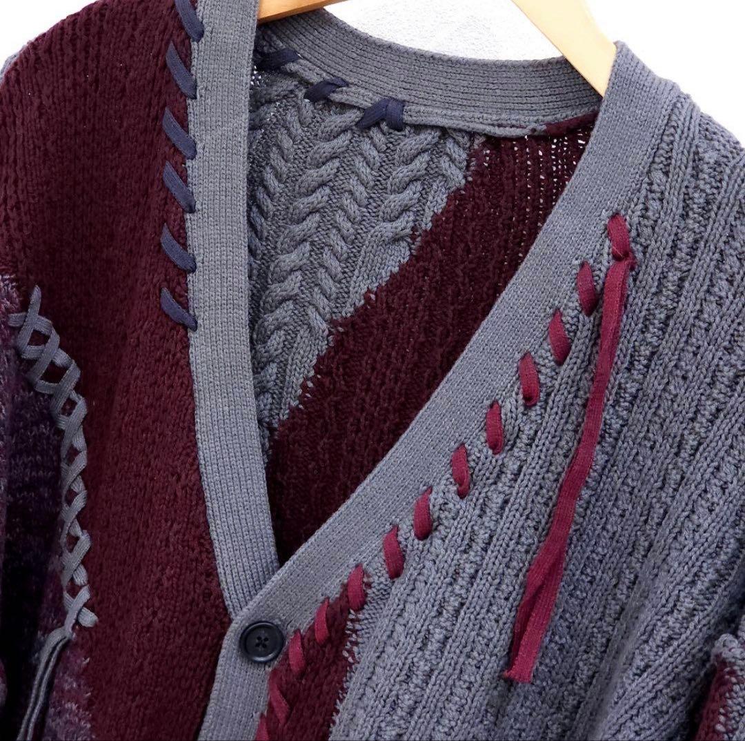 ハレ HARE ステッチキリカエニットカーディガン レッド 完売品