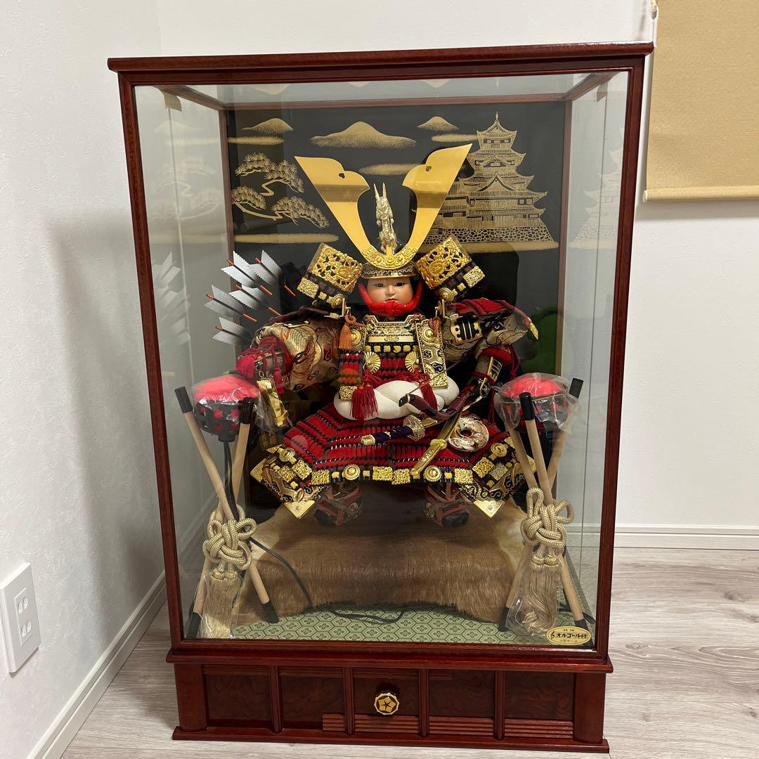 五月人形　兜　鎧兜　五月端午節句人形鎧兜飾り　オルゴール付き　節句
