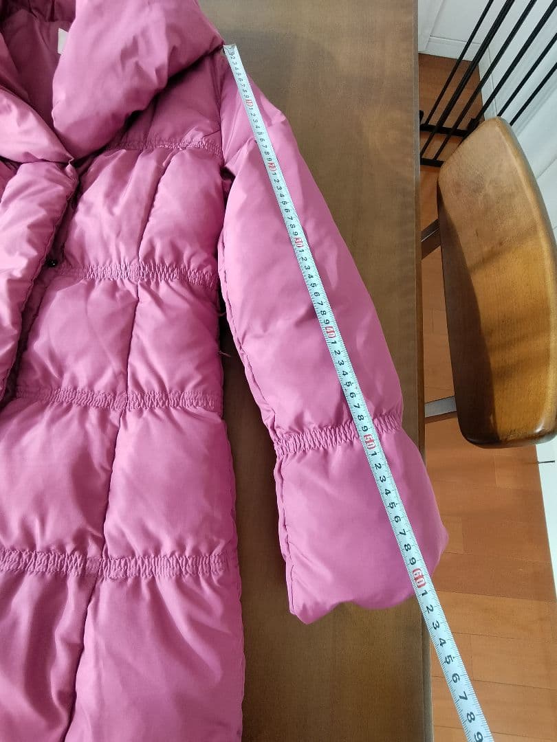 PECA ペカ Aラインコート ロングダウンコート ピンク　ウエストりぼん