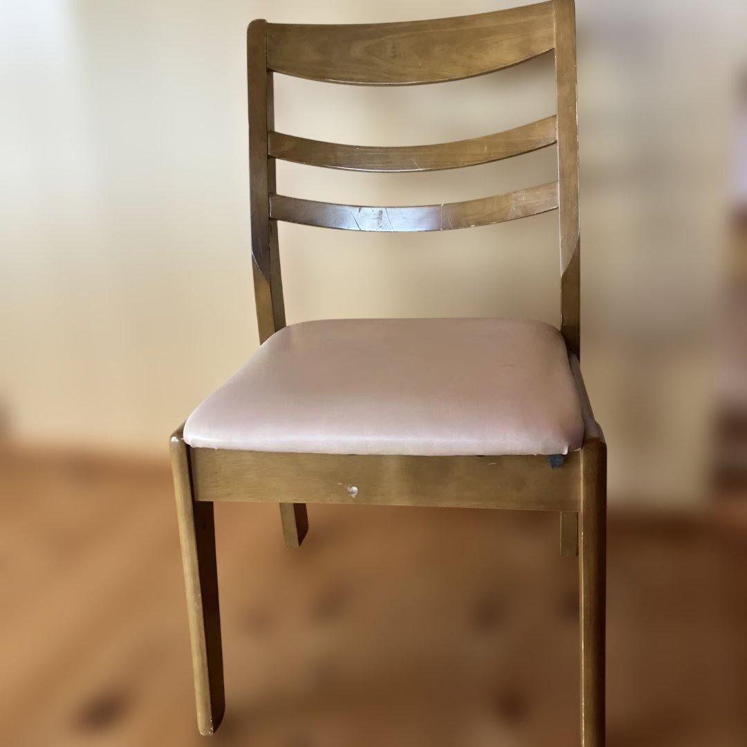 木製ダイニングチェア ベージュ(2脚組)