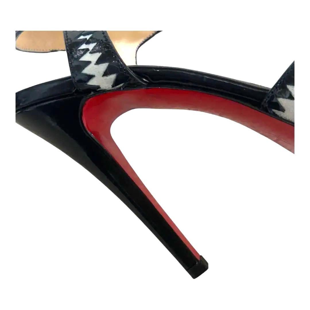 クリスチャンルブタン22.5　パンプス　レザースエードハイヒール　レッドソール