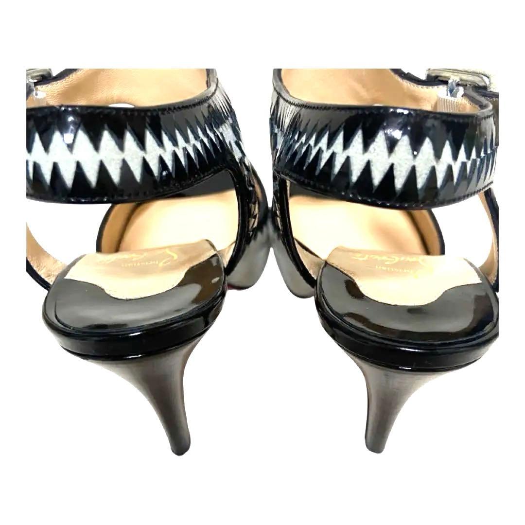 クリスチャンルブタン22.5　パンプス　レザースエードハイヒール　レッドソール