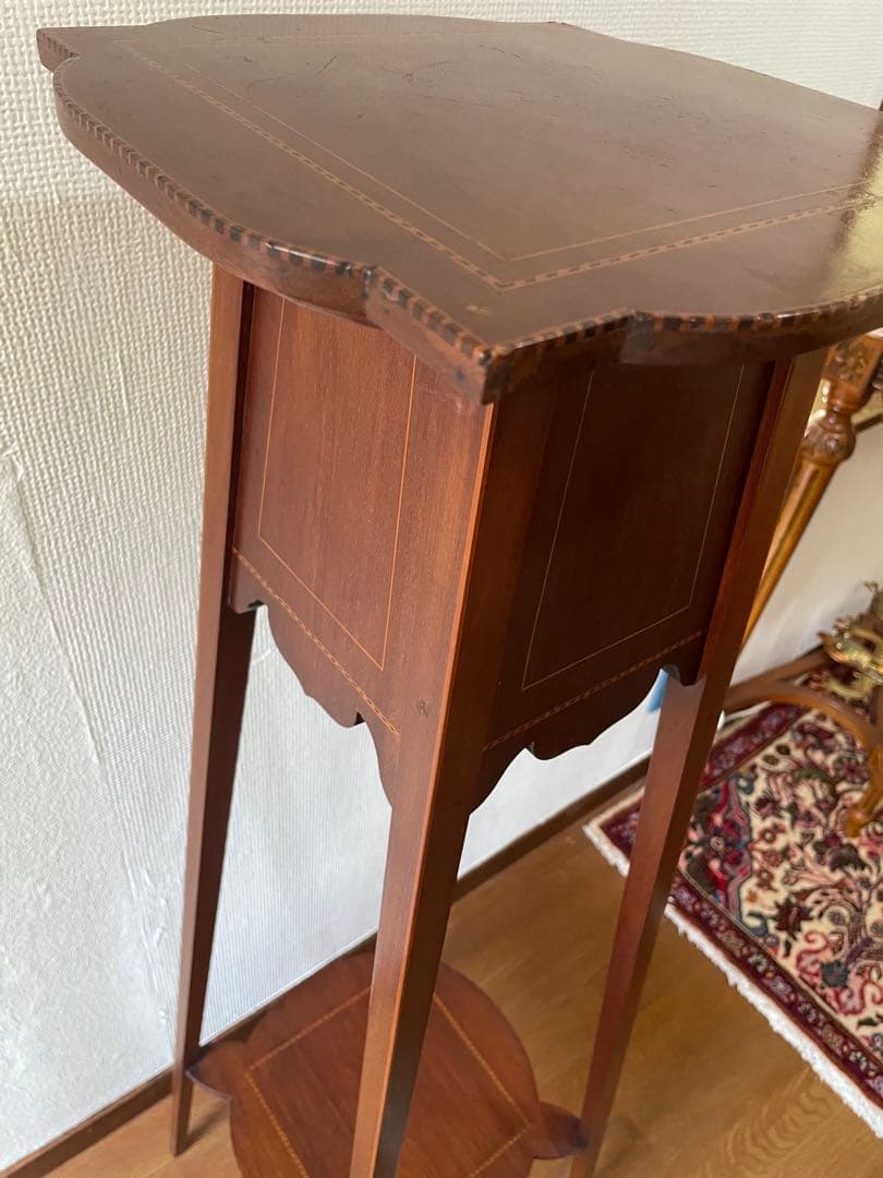 E様用 イギリスアンティーク　フラワースタンド 象嵌　インレイ　花台　飾り棚