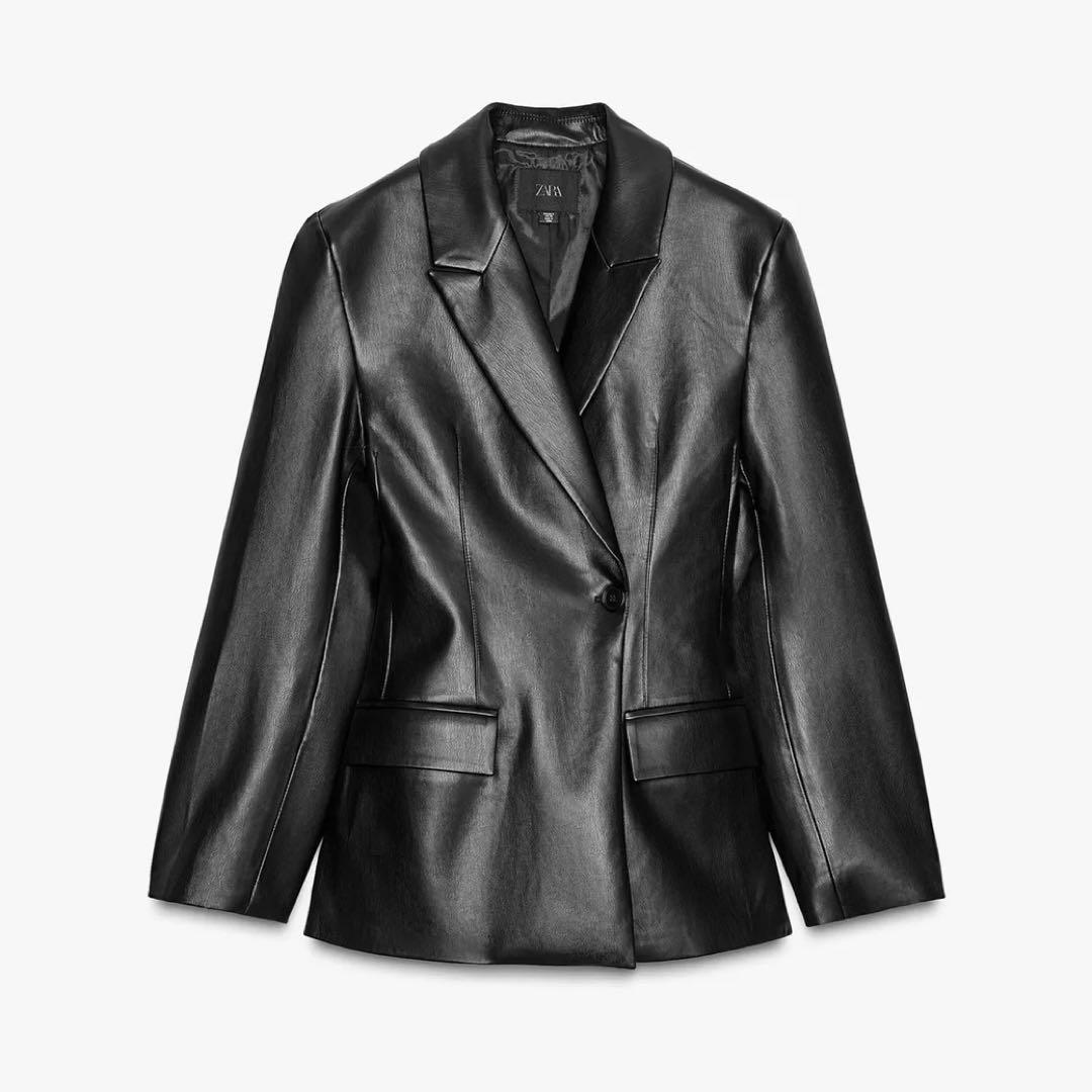 【美品】 ZARA レザー テーラード ブレザー 値下げ可