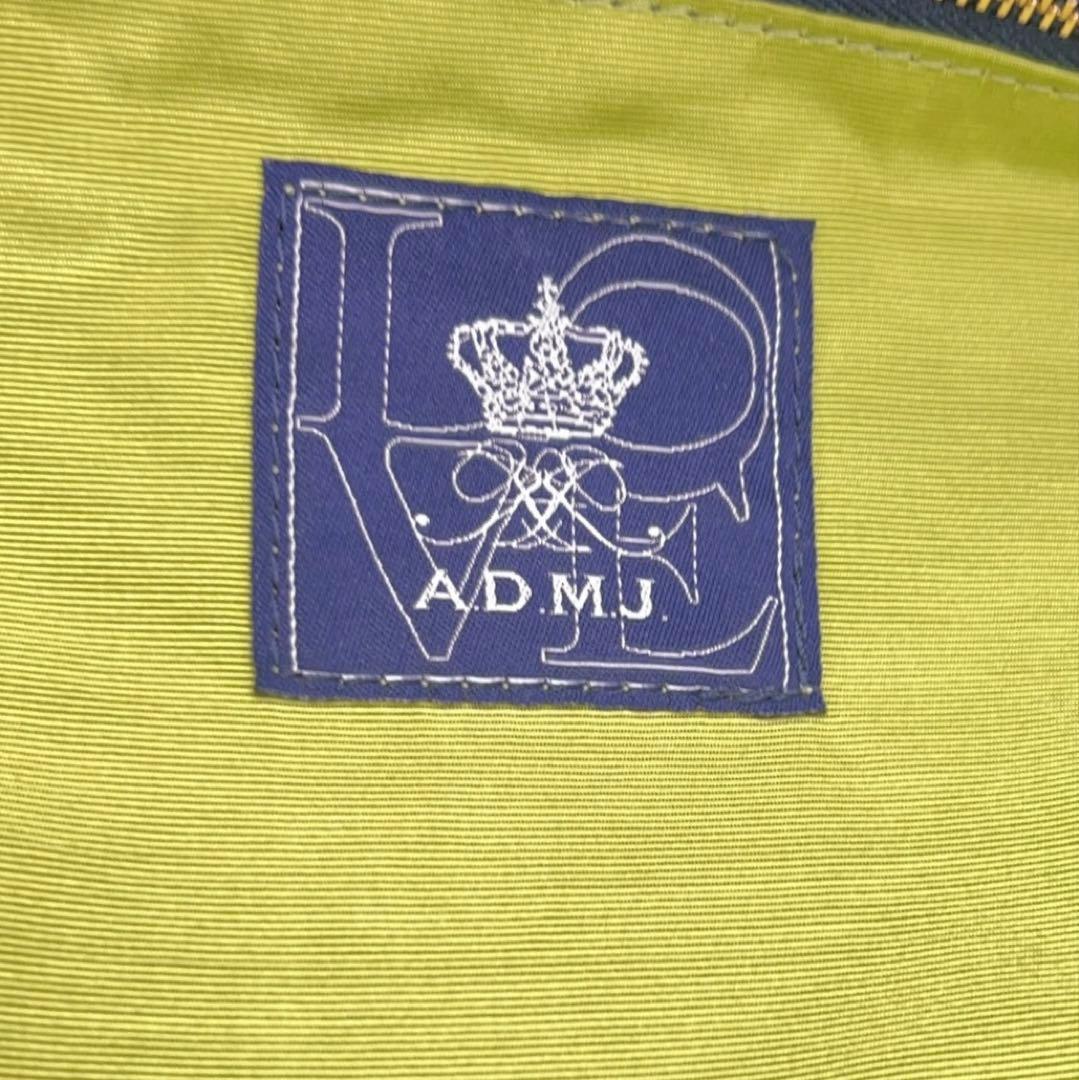 【美品】出品2/6までA.D.M.J エーディーエムジェイ　革トート　紺　A4◎