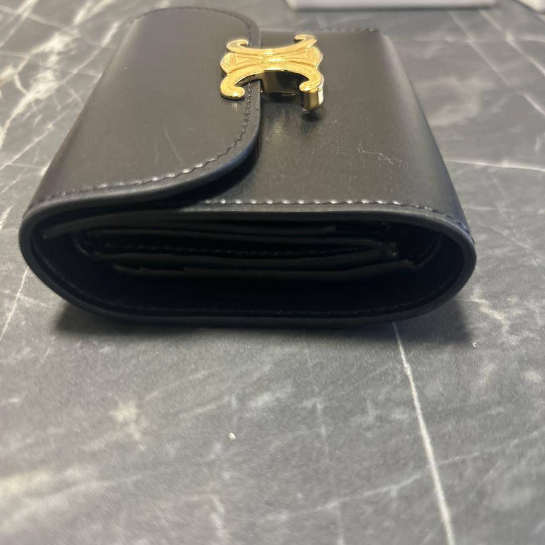 CELINE トリオンフ コンパクトウォレット ブラック 三つ折り財布