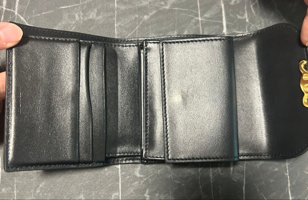 CELINE トリオンフ コンパクトウォレット ブラック 三つ折り財布