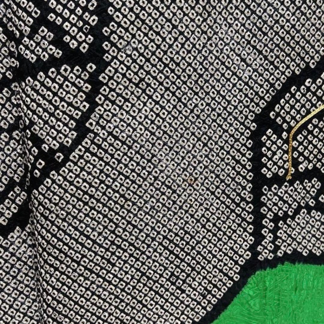 総絞り　金駒刺繍　扇　青海波　道長取り　振袖　成人式　着物 024a p