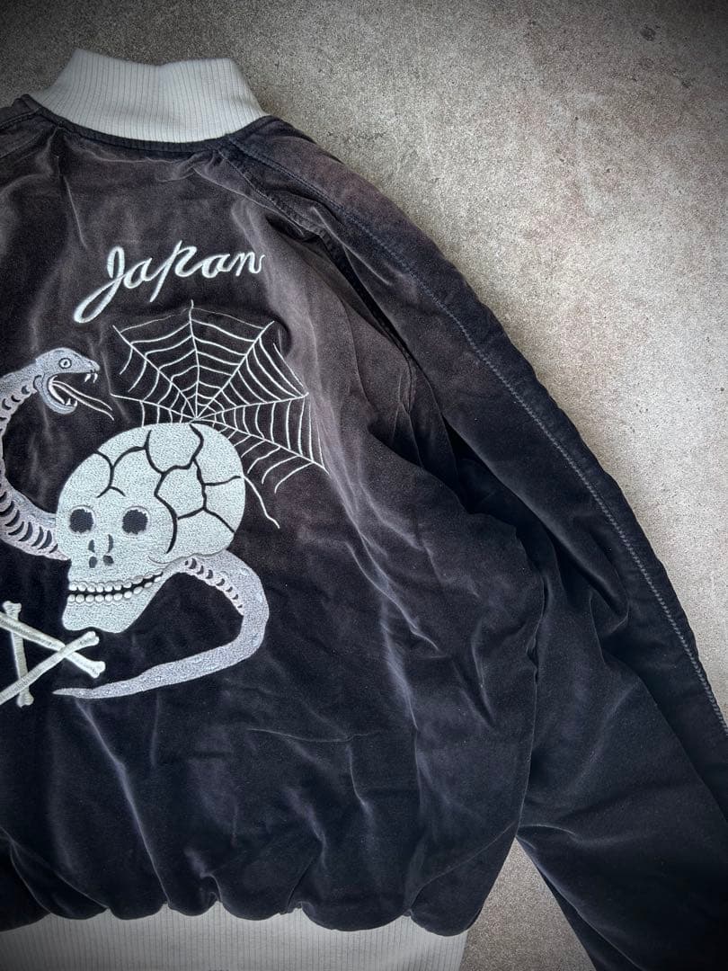 本日限定！L別珍スカジャンスーベニアジャケット両面アダムパテック