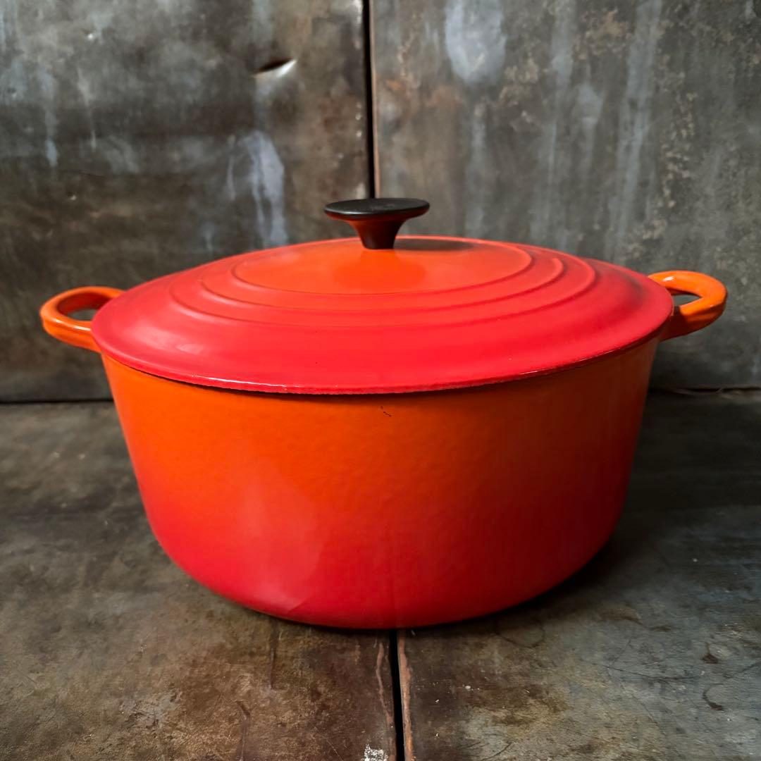 ル・クルーゼ ココット・ロンド オレンジ28cm 中古