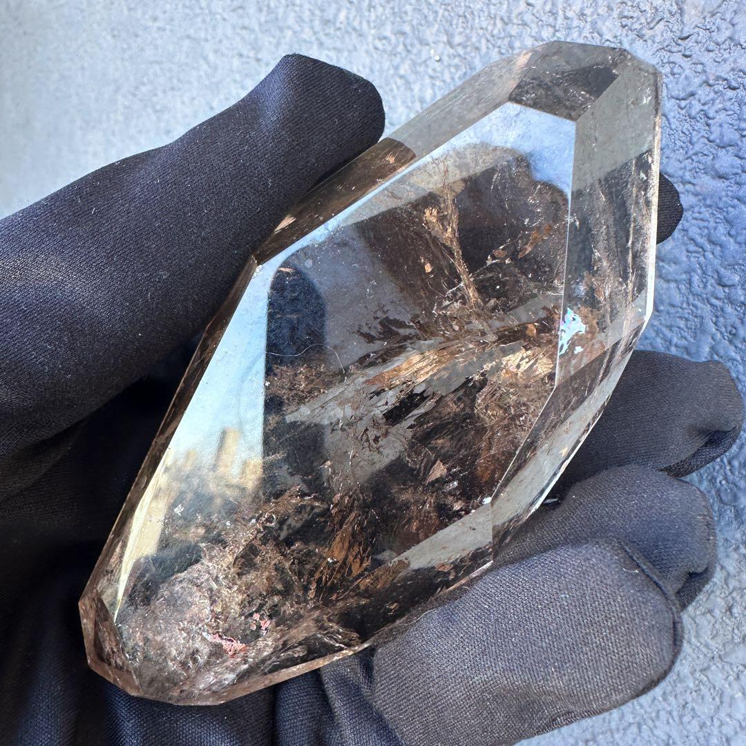 【金運· 魔除 ·浄化】煙水晶スモーキークォーツ フリーフォーム 置物A1343