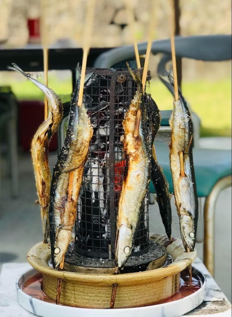 【美濃焼】串匠~黒(つやけし)~　串物を炭焼き　七輪/魚/肉/野菜/バーベキュー