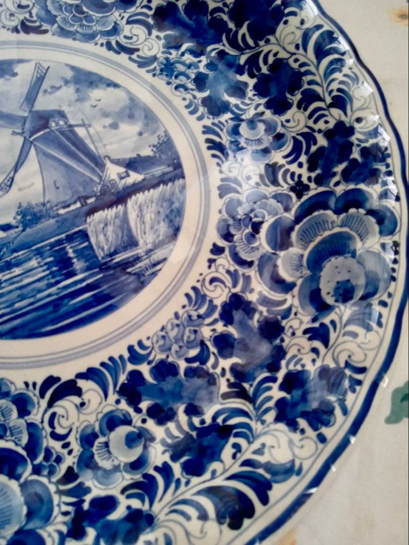 デルフト オランダ　プレート　大皿　美品　ラム　印
