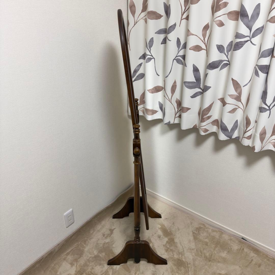 カリモク コロニアル 姿見 スタンドミラー 回転式