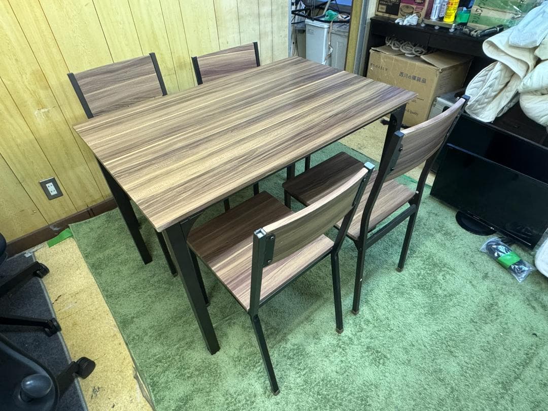 (44450W2)*ダイニングテーブルセット　椅子四つ個