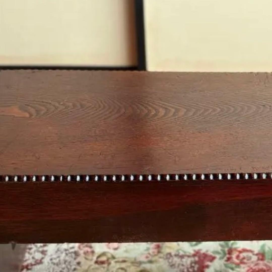 【 古物 】和風 木製 座卓 真鍮 取っ手 引き出し