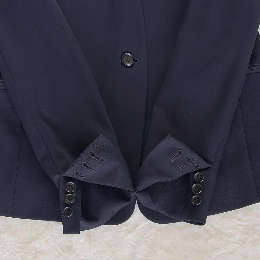 極美品✨【プラステ】ノーカラージャケット パンツ スーツセットアップ ネイビーS
