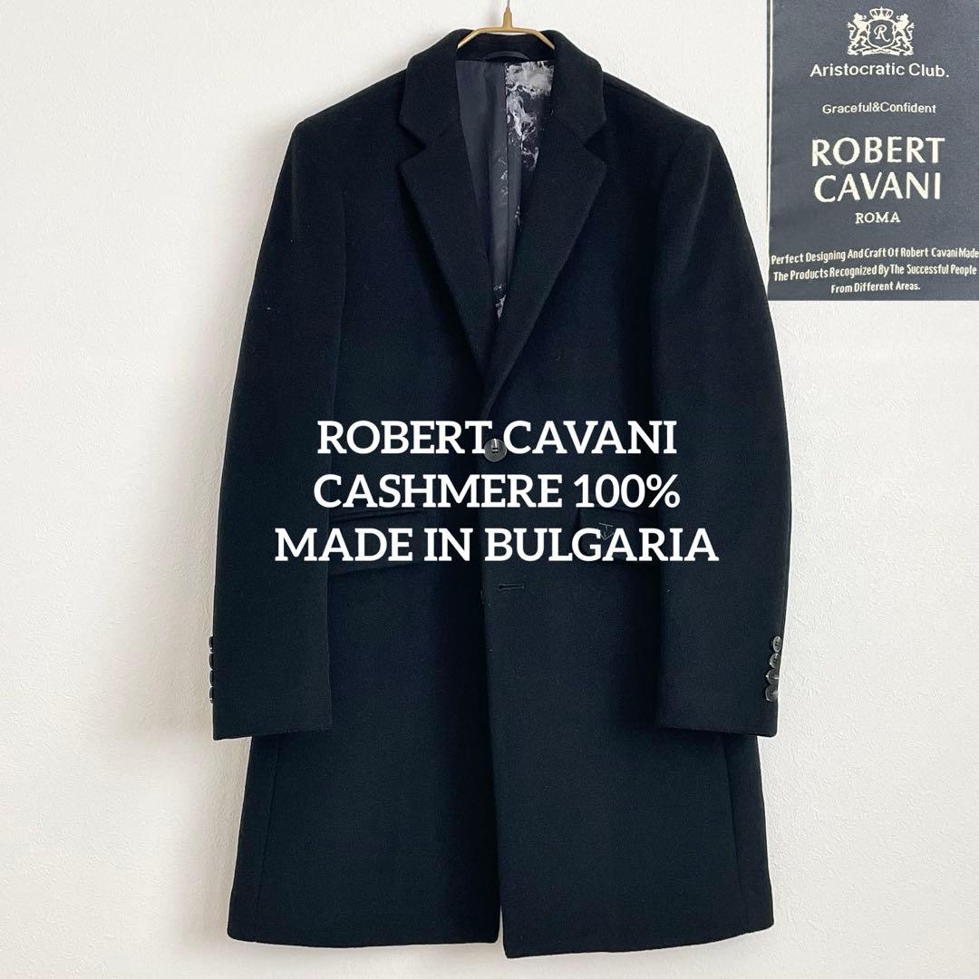 美品 ROBERT CAVANI カシミヤチェスターコート ブラック サイズ50