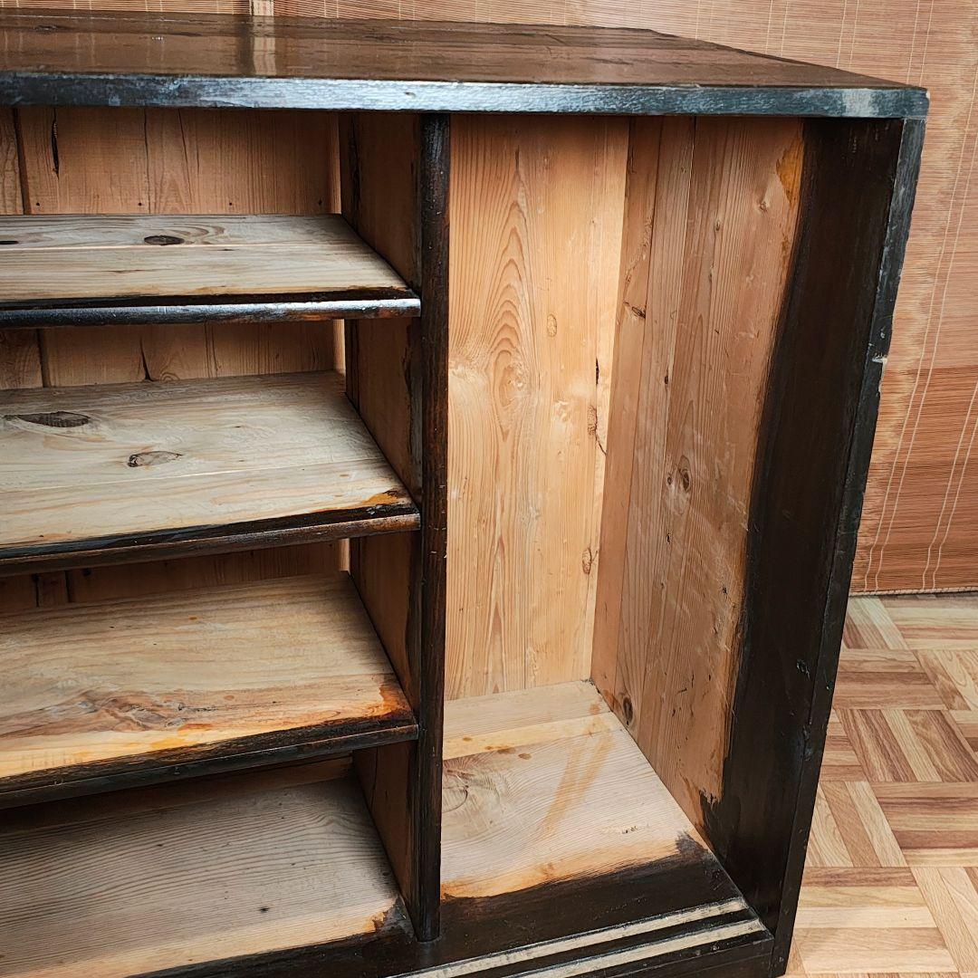 戸棚　水屋　食器棚　ローボード　昭和レトロ　木箱　古家具