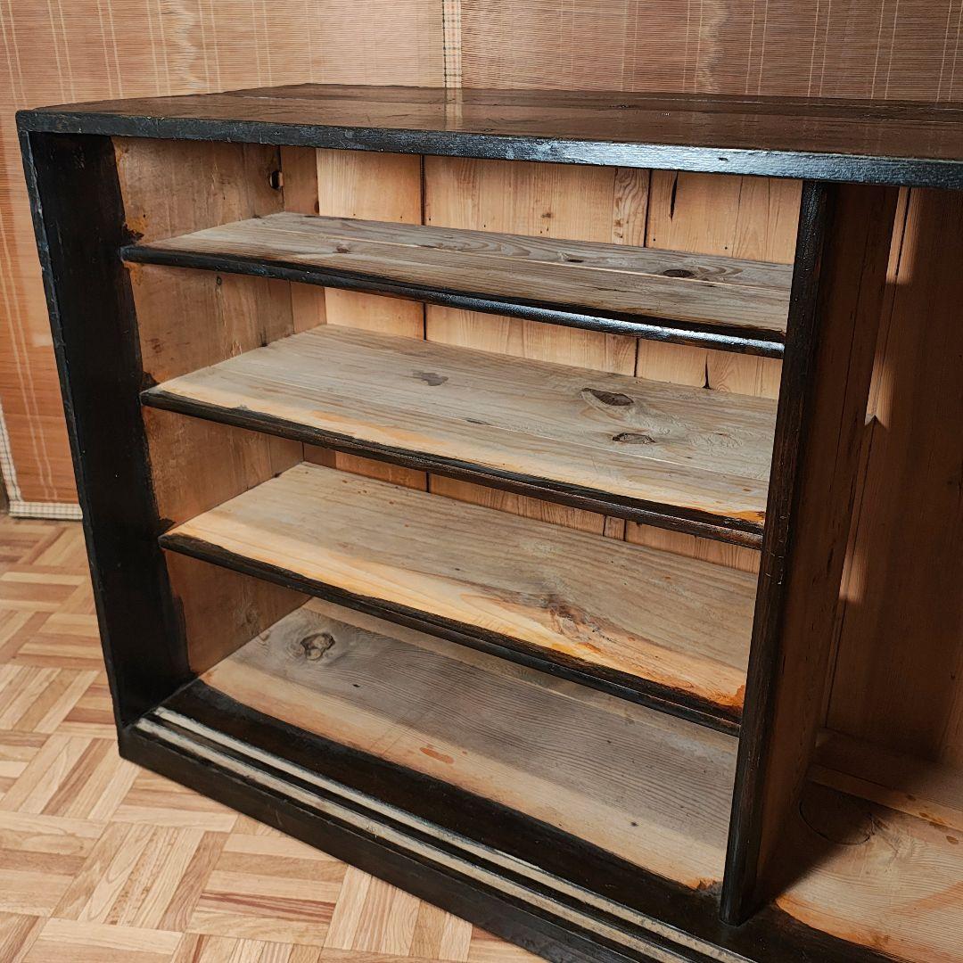 戸棚　水屋　食器棚　ローボード　昭和レトロ　木箱　古家具