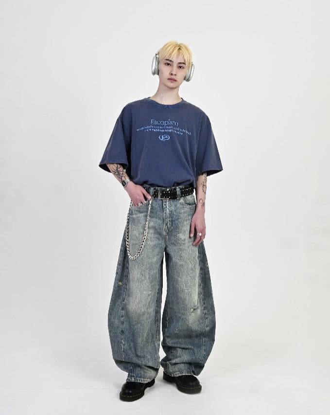 L2079　カジュアルダメージバルーンデニムM　地底人ONLINE