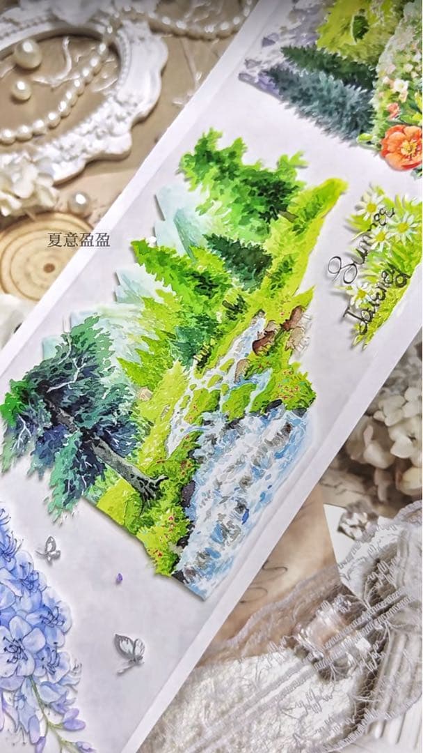 【8573】海外　マステ　5m巻売り　PETマスキングテープ　夏景色