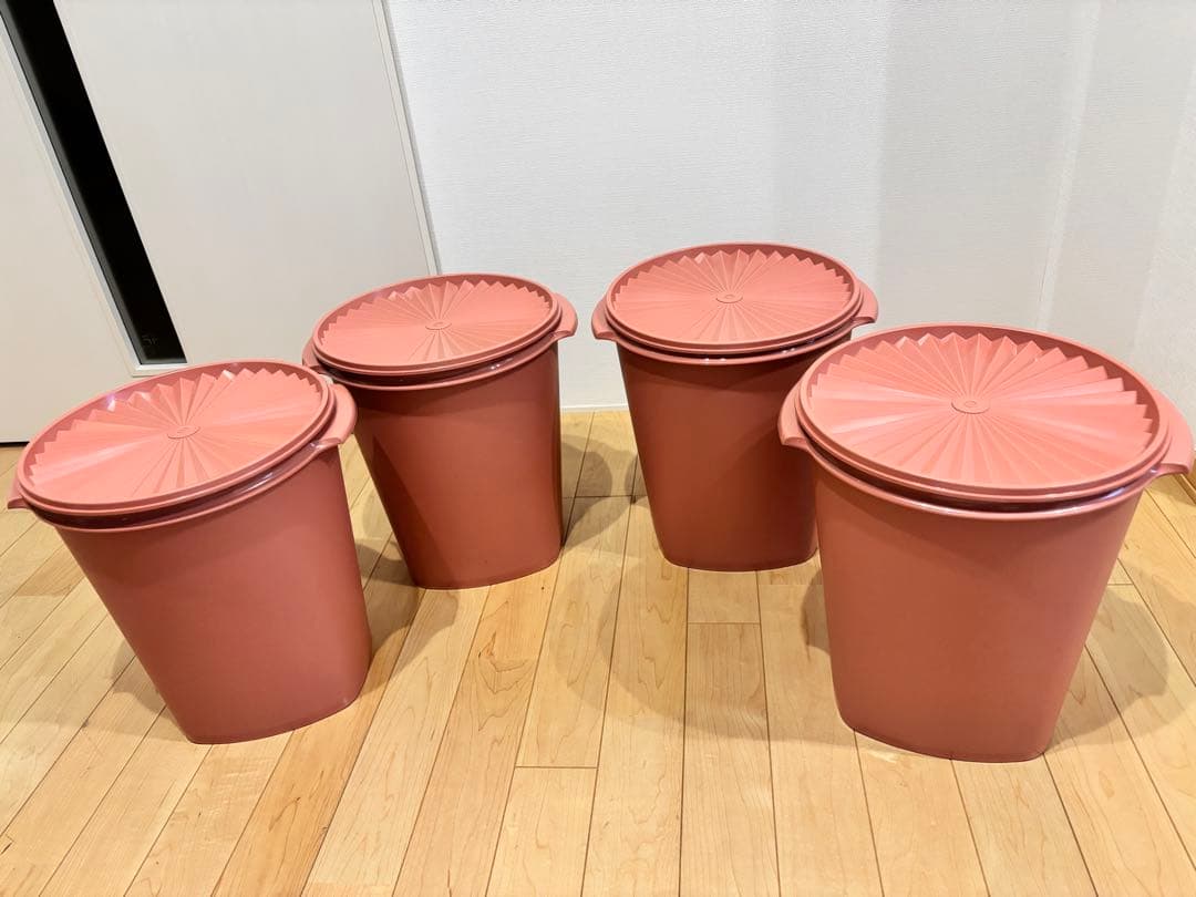 タッパーウェア　マキシクイーンデコレーター　サーモンピンク　大サイズ　4個セット