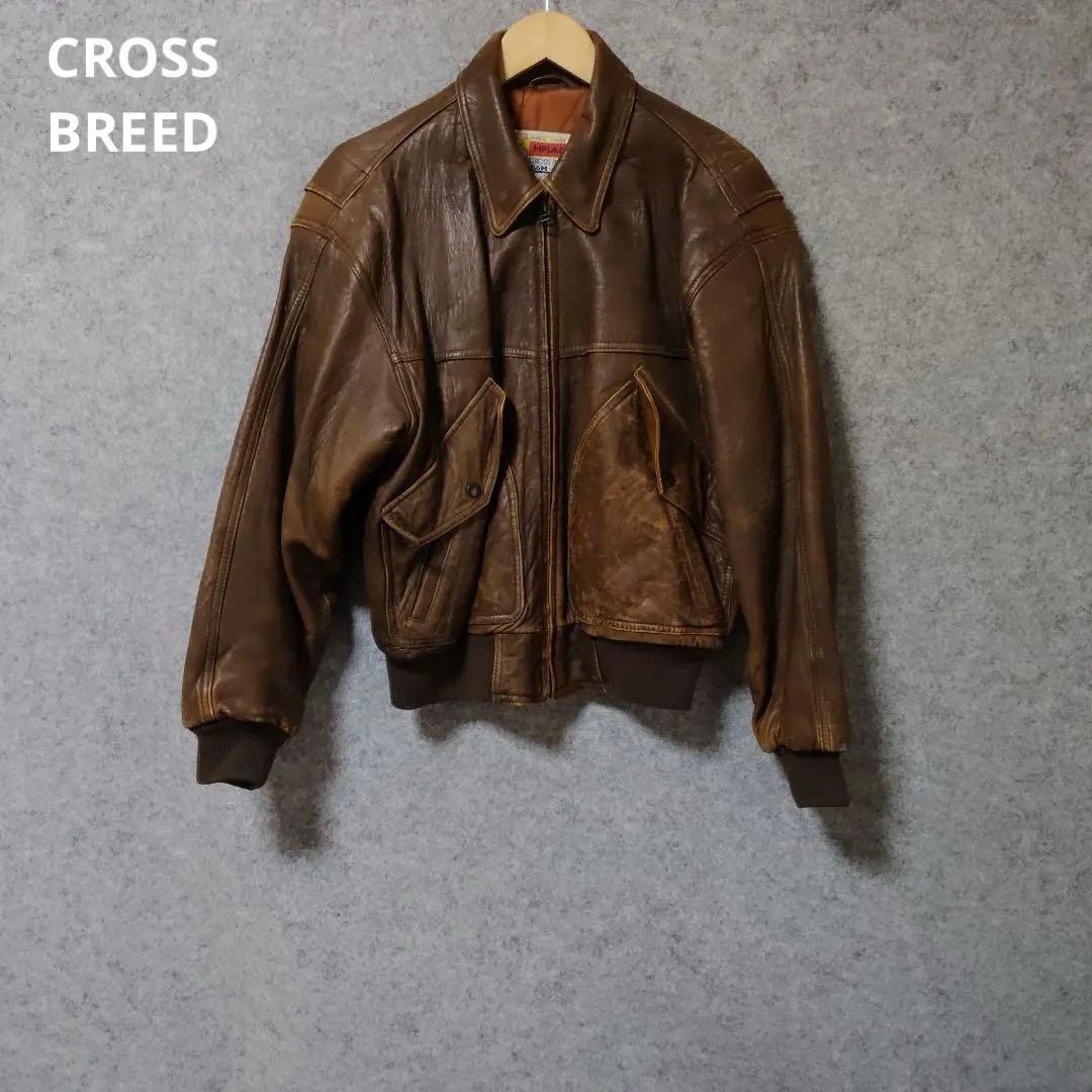 CROSSBREEDブラウン レザージャケット