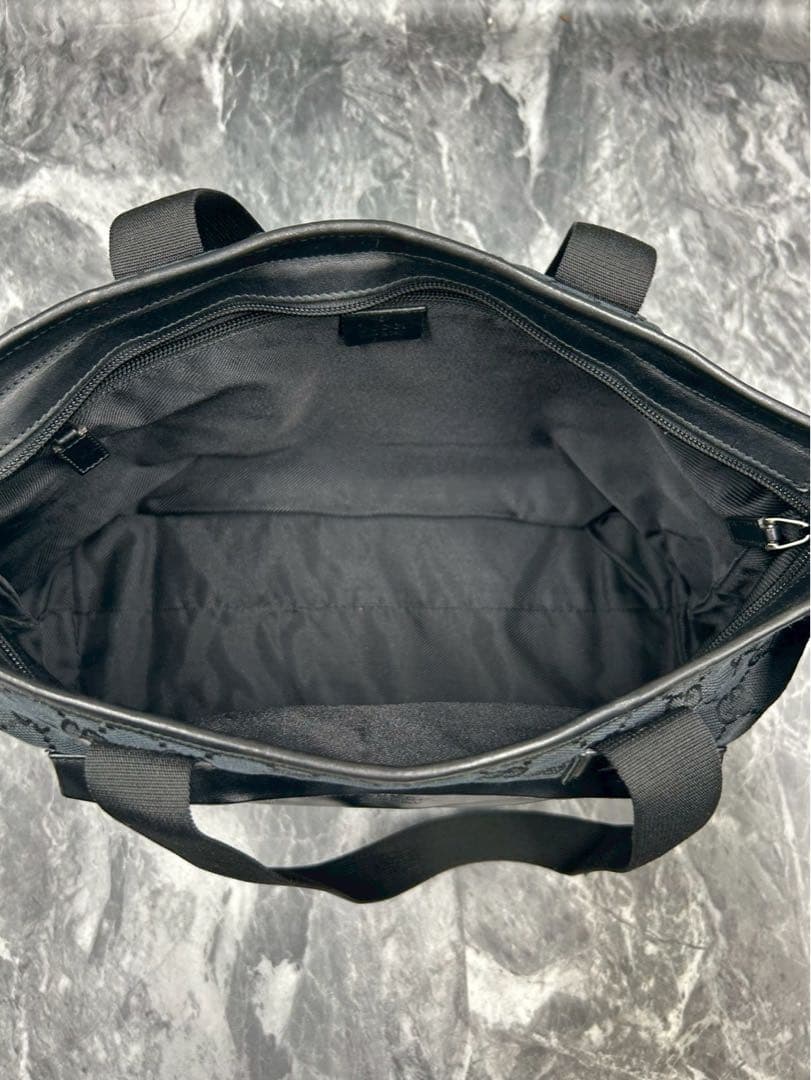 GUCCI GGキャンバス トートバッグ ブラック A4◎