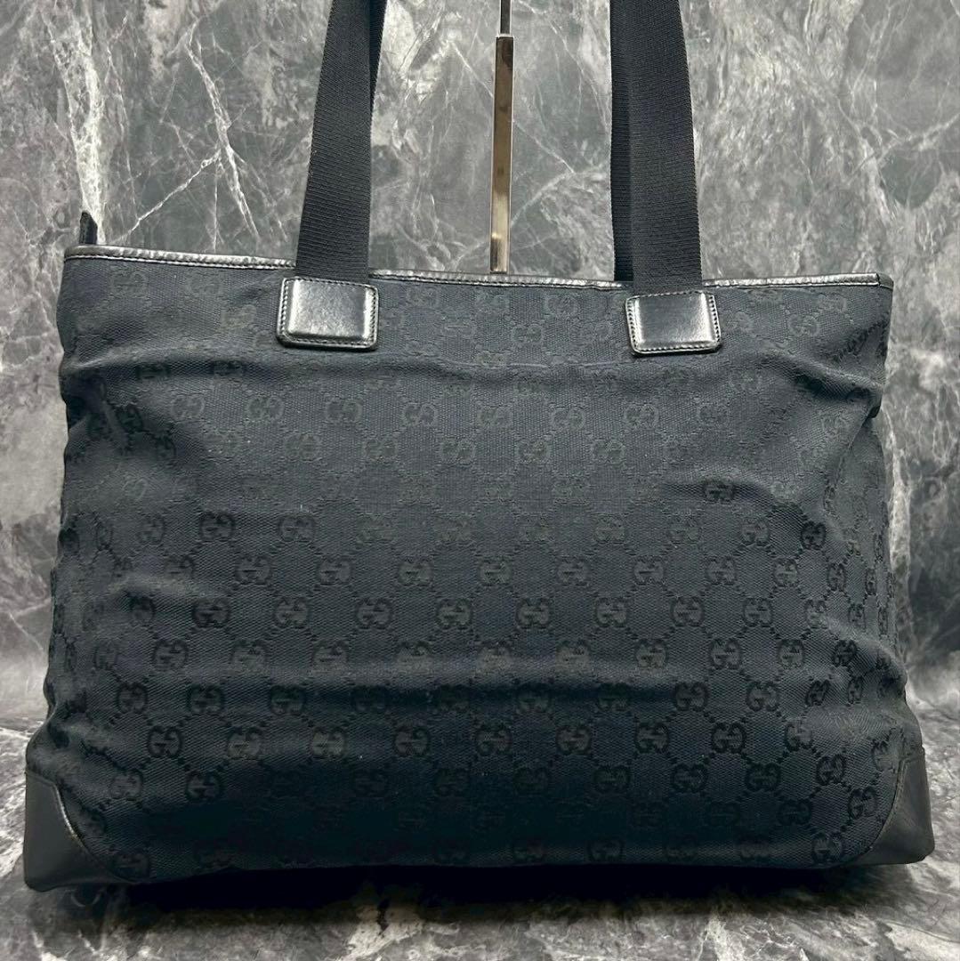 GUCCI GGキャンバス トートバッグ ブラック A4◎